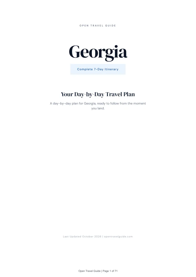 Georgia 7-Day Itinerary: Cover