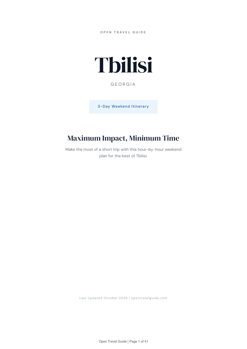 Tbilisi 3-Day Weekend Itinerary: Cover