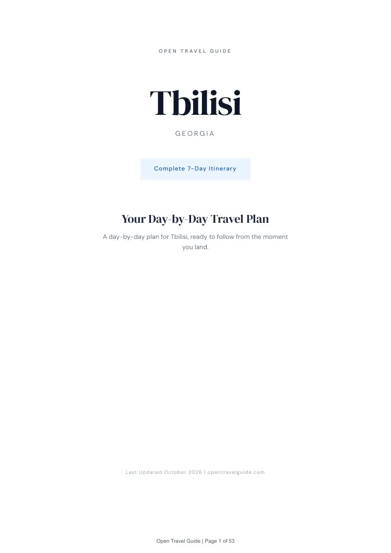 Tbilisi 7-Day Itinerary: Cover