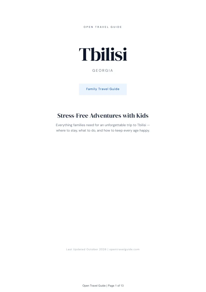 Tbilisi Family Travel Guide: Cover