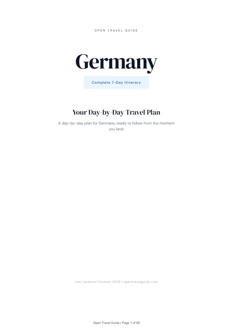 Germany 7-Day Itinerary: Cover