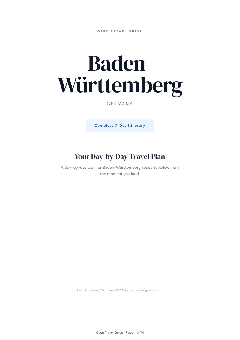 Baden Württemberg 7-Day Itinerary: Cover