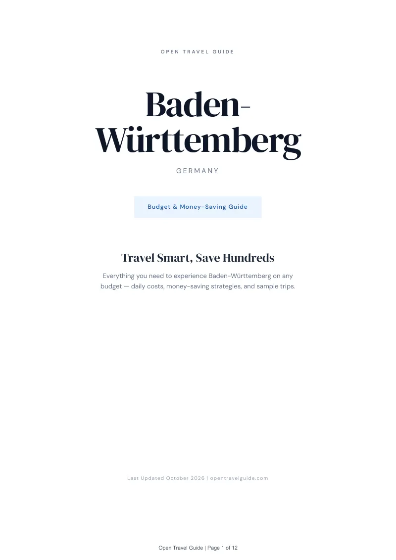 Baden Württemberg Budget & Money-Saving Guide: Cover