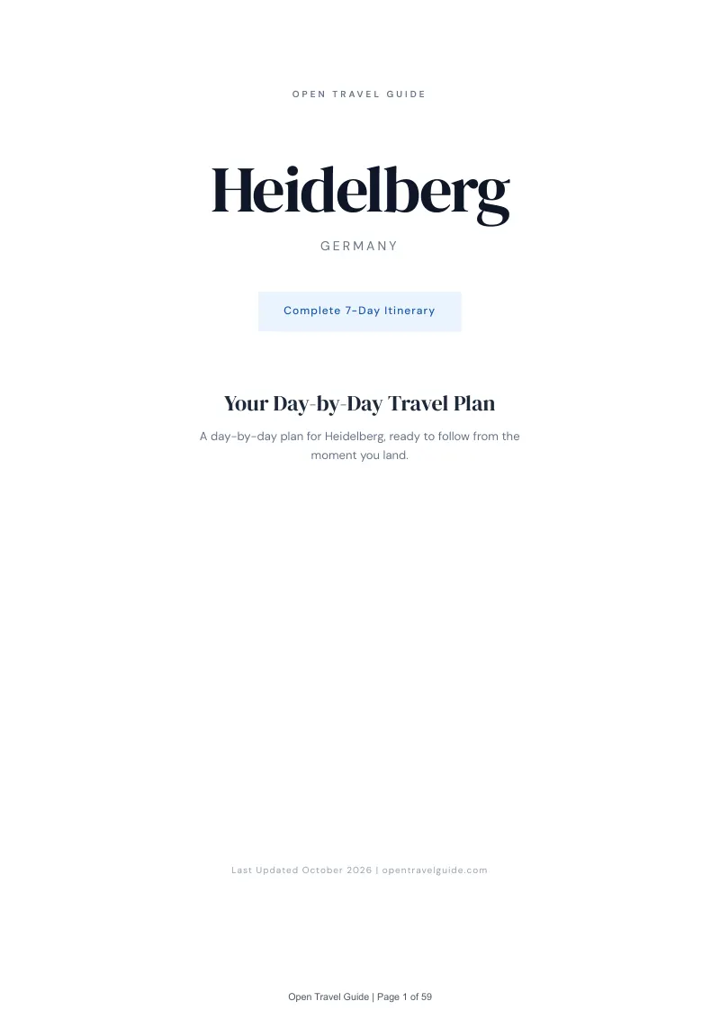 Heidelberg 7-Day Itinerary: Cover