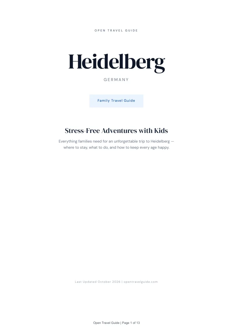 Heidelberg Family Travel Guide: Cover