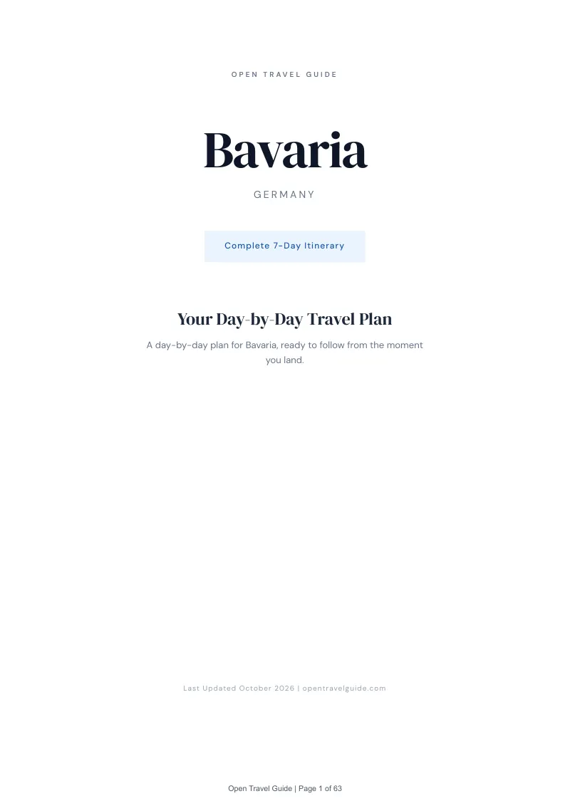 Bavaria 7-Day Itinerary: Cover
