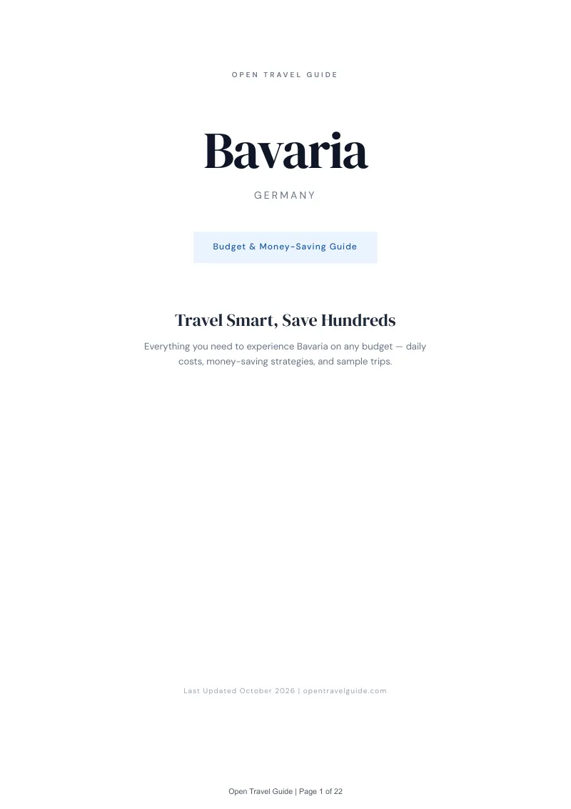 Bavaria Budget & Money-Saving Guide: Cover