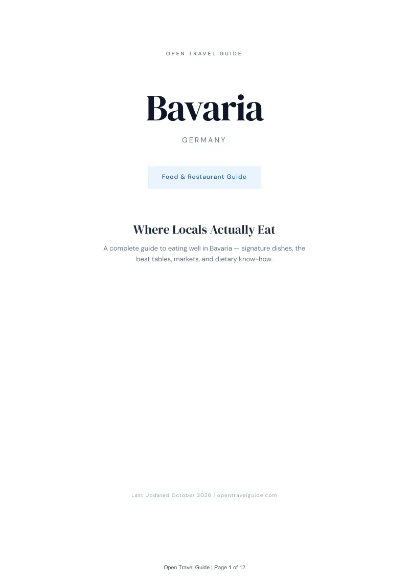 Bavaria Food & Restaurant Guide: Cover