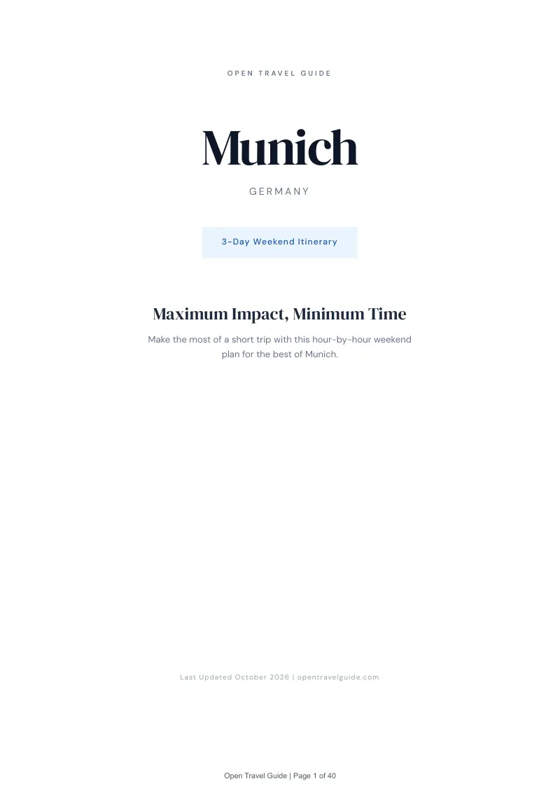 Munich 3-Day Weekend Itinerary: Cover
