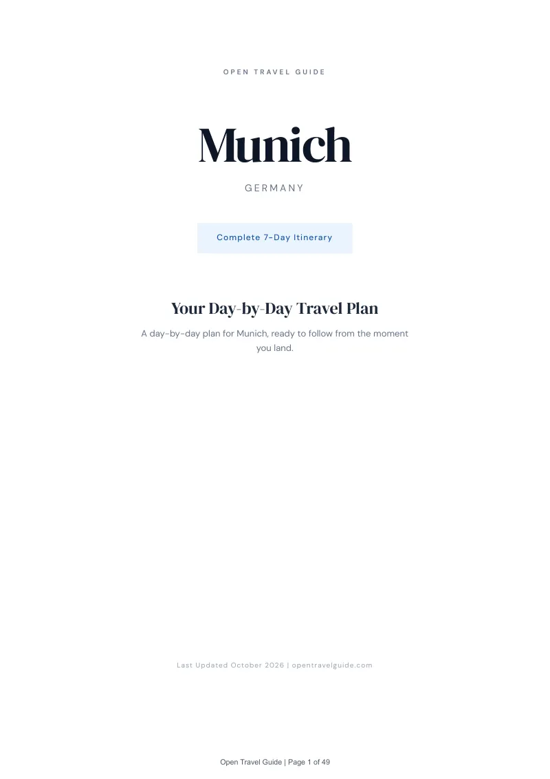 Munich 7-Day Itinerary: Cover
