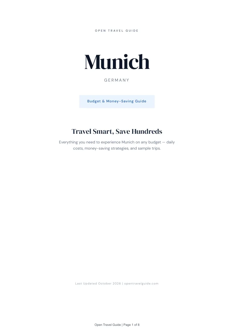 Munich Budget & Money-Saving Guide: Cover