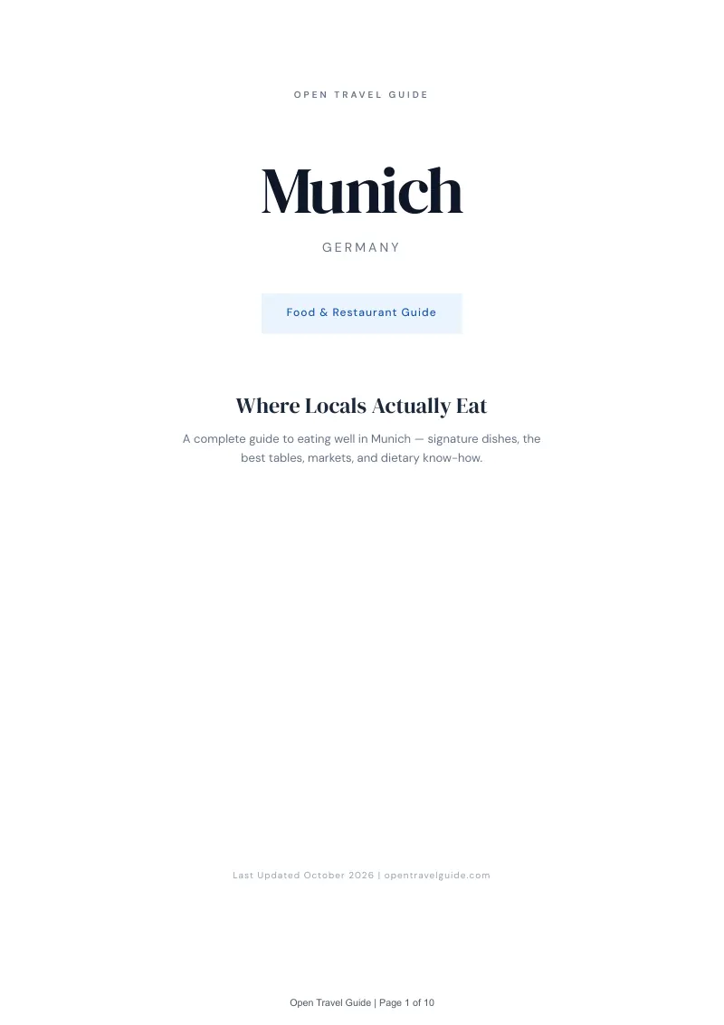 Munich Food & Restaurant Guide: Cover