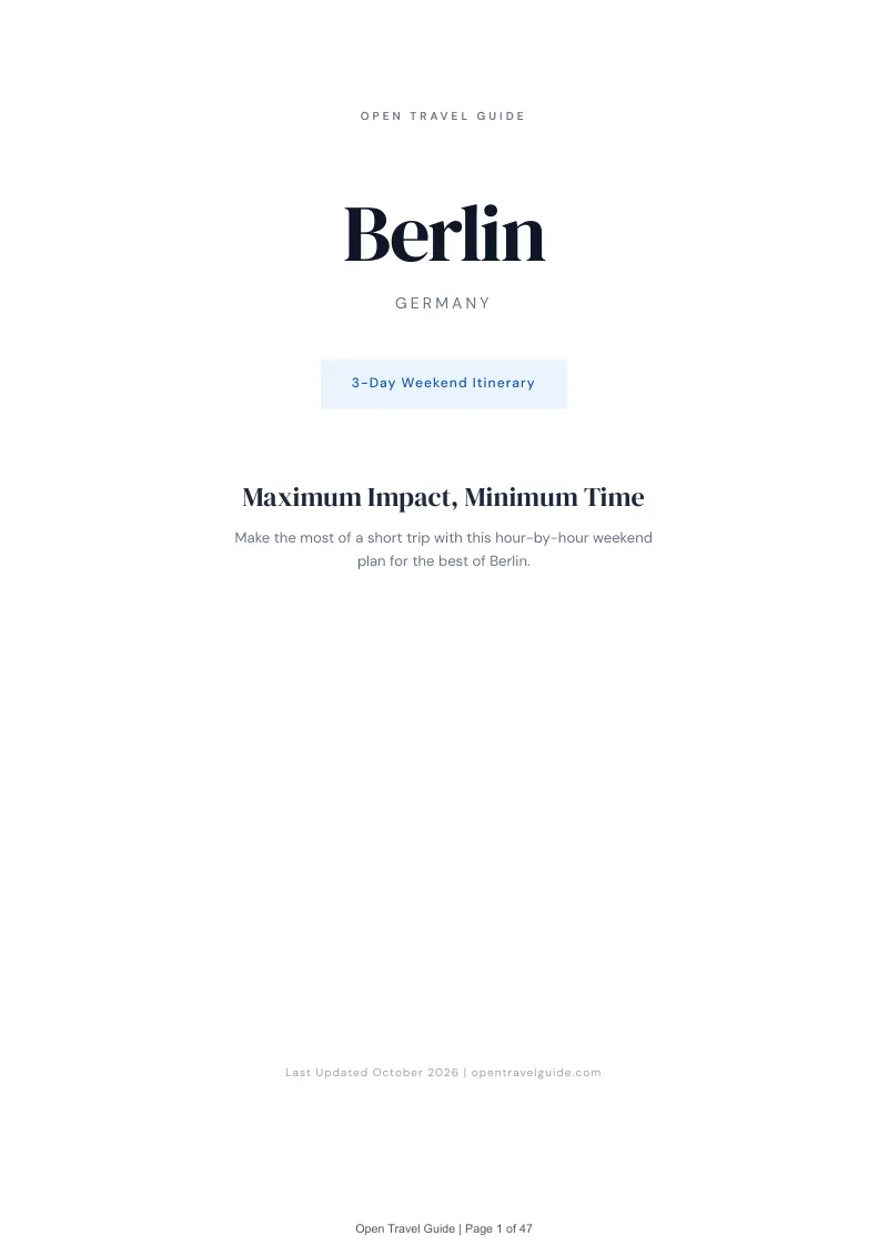 Berlin 3-Day Weekend Itinerary: Cover