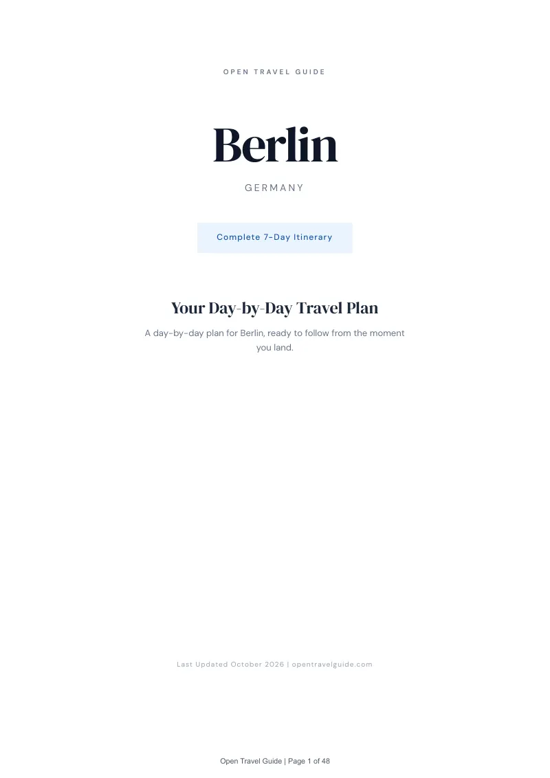 Berlin 7-Day Itinerary: Cover