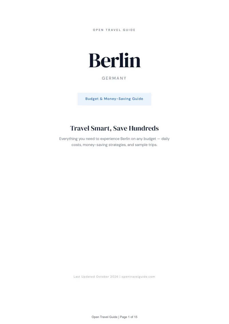 Berlin Budget & Money-Saving Guide: Cover