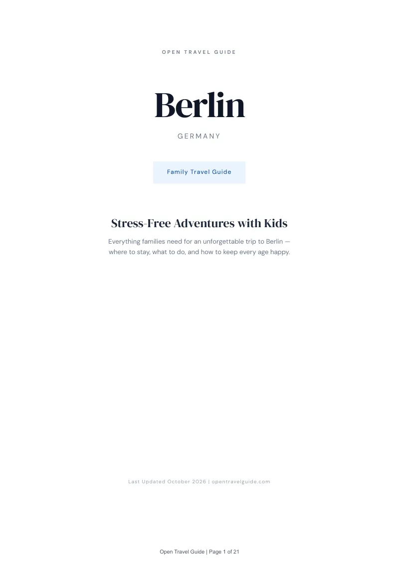 Berlin Family Travel Guide: Cover