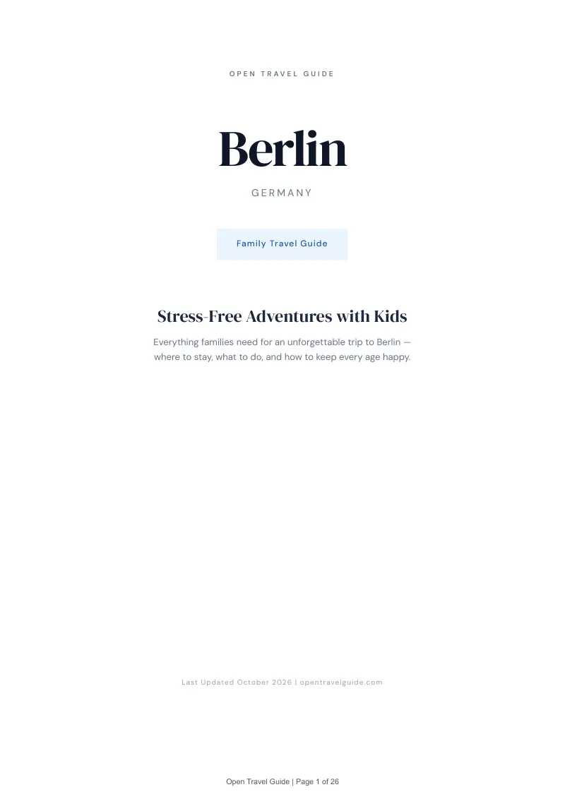 Berlin Family Travel Guide: Cover