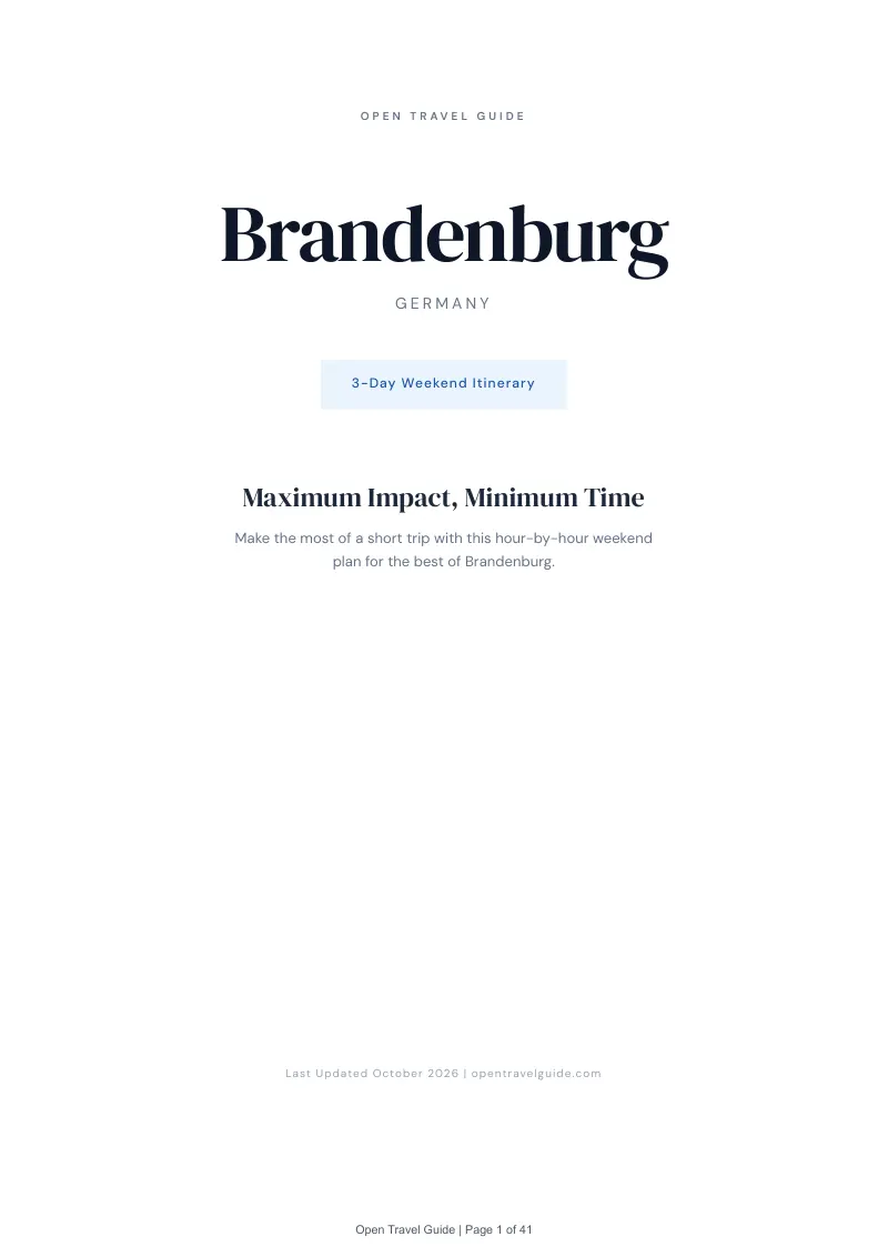 Brandenburg 3-Day Weekend Itinerary: Cover