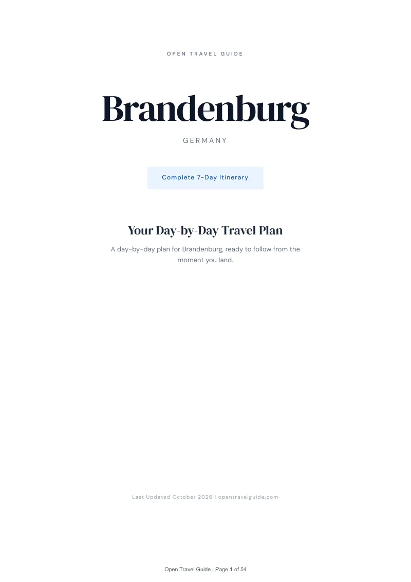 Brandenburg 7-Day Itinerary: Cover
