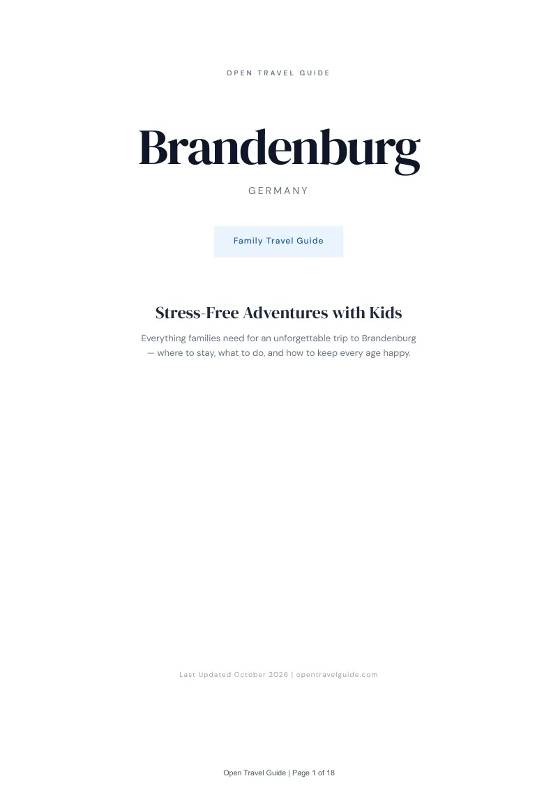 Brandenburg Family Travel Guide: Cover