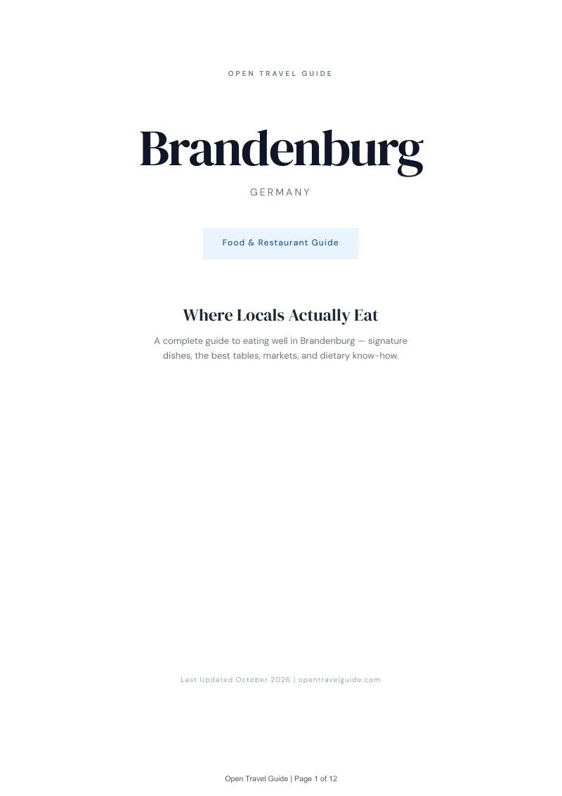 Brandenburg Food & Restaurant Guide: Cover