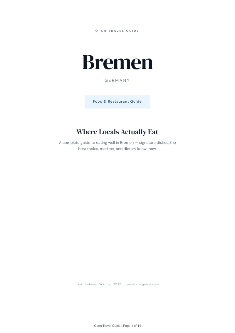 Bremen Food & Restaurant Guide: Cover