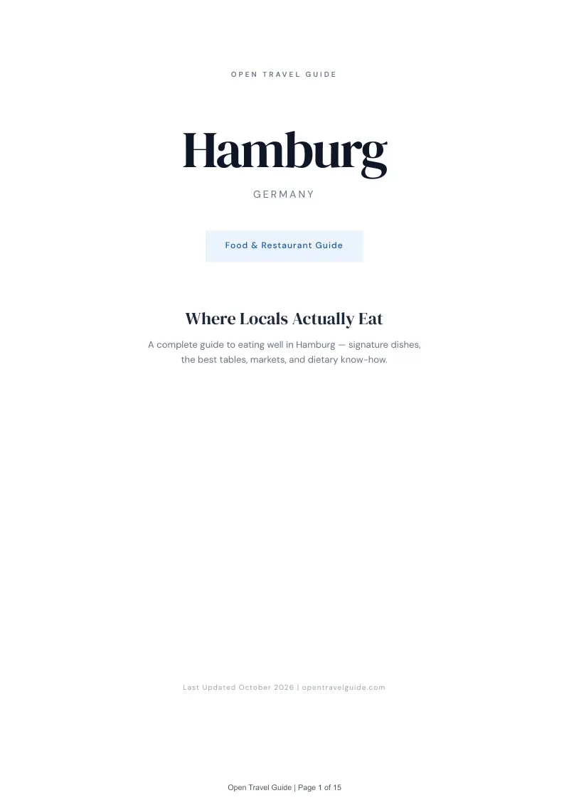 Hamburg Food & Restaurant Guide: Cover