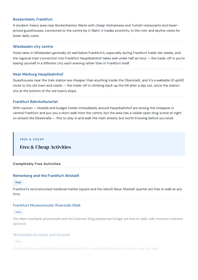Hesse Budget & Money-Saving Guide: Free & Cheap Activities