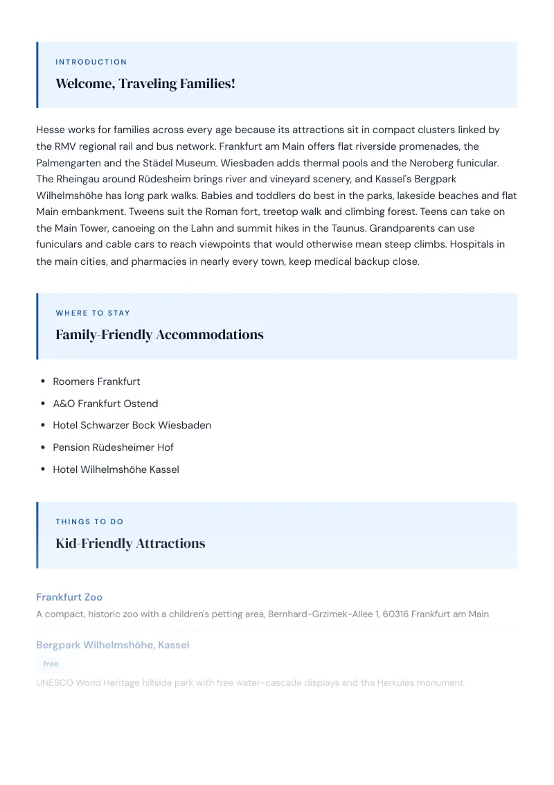 Hesse Complete Travel Bundle: Family guide · Kid-Friendly Attractions