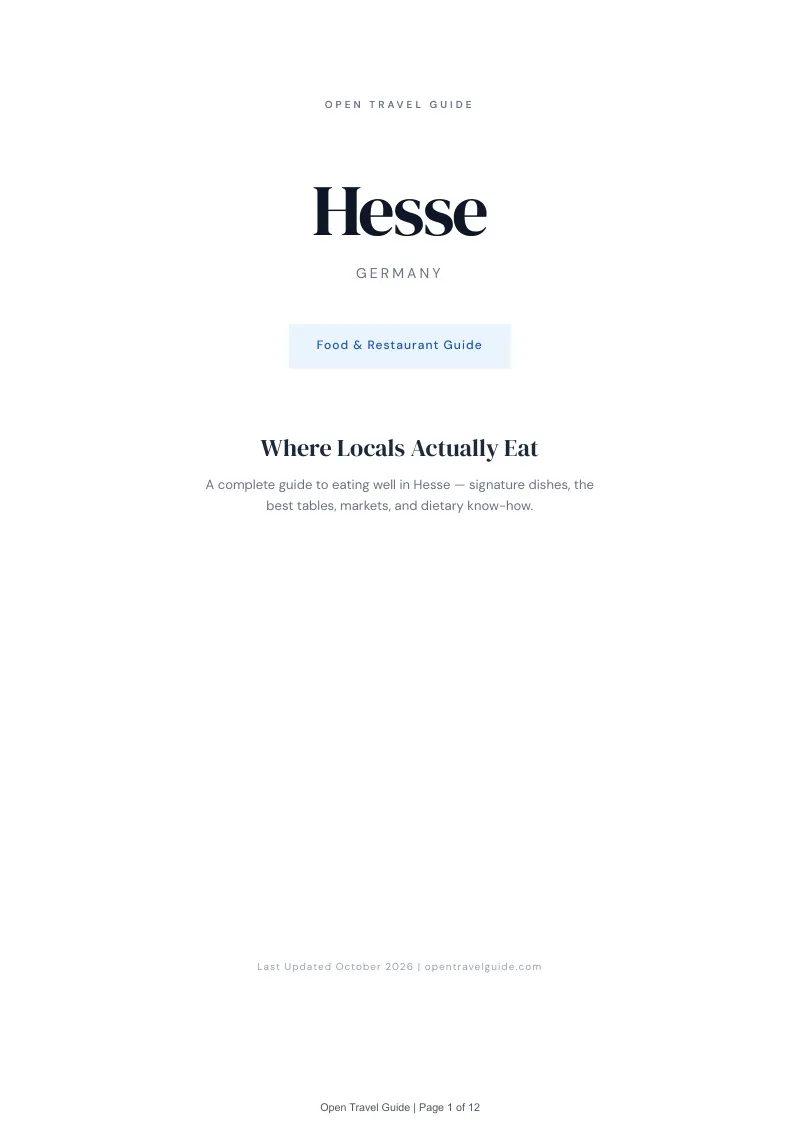 Hesse Food & Restaurant Guide: Cover
