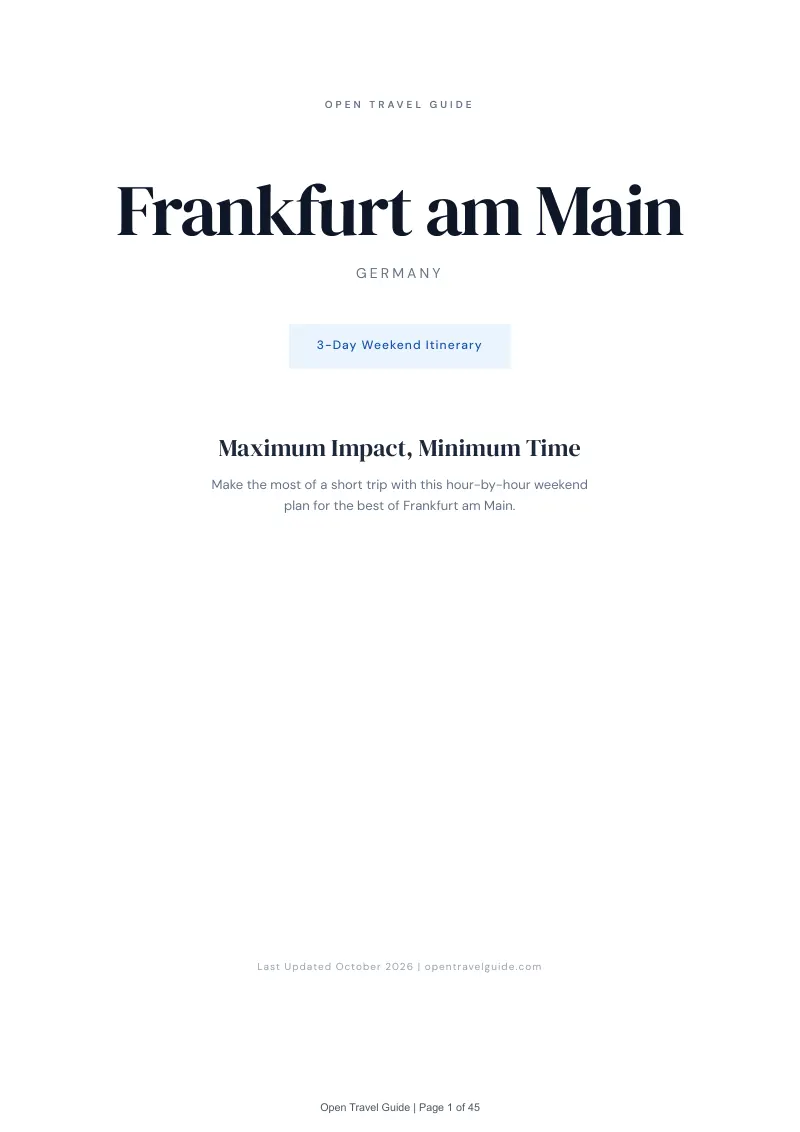 Frankfurt Am Main 3-Day Weekend Itinerary: Cover
