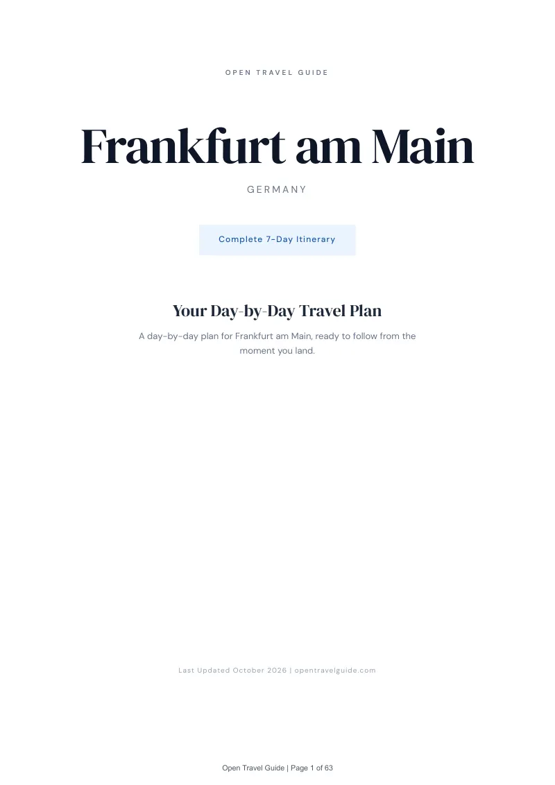 Frankfurt Am Main 7-Day Itinerary: Cover