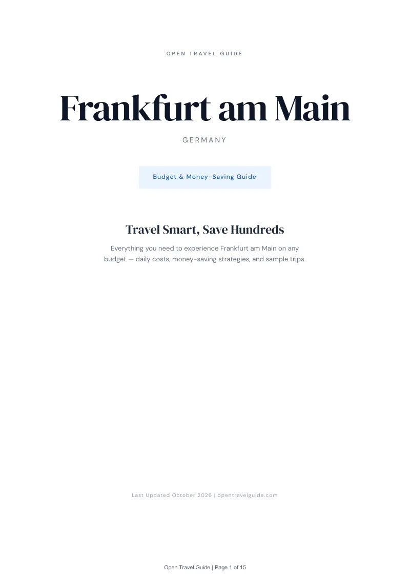 Frankfurt Am Main Budget & Money-Saving Guide: Cover