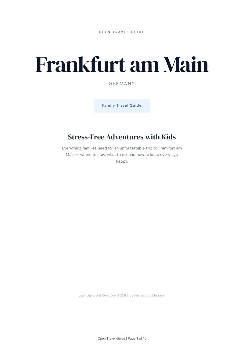 Frankfurt Am Main Family Travel Guide: Cover