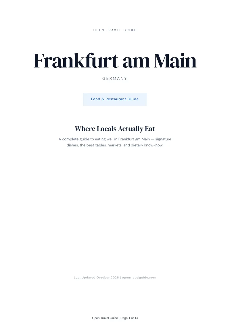 Frankfurt Am Main Food & Restaurant Guide: Cover