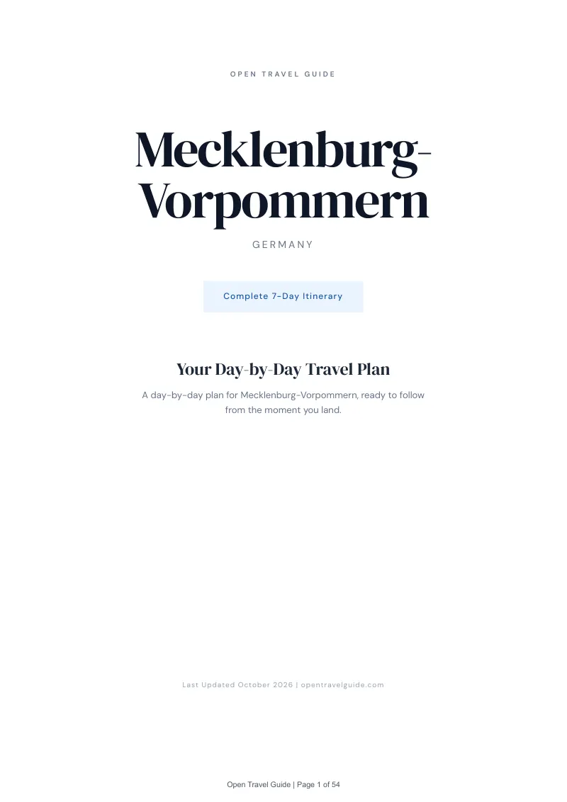 Mecklenburg Vorpommern 7-Day Itinerary: Cover