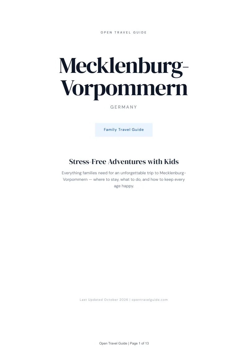 Mecklenburg Vorpommern Family Travel Guide: Cover