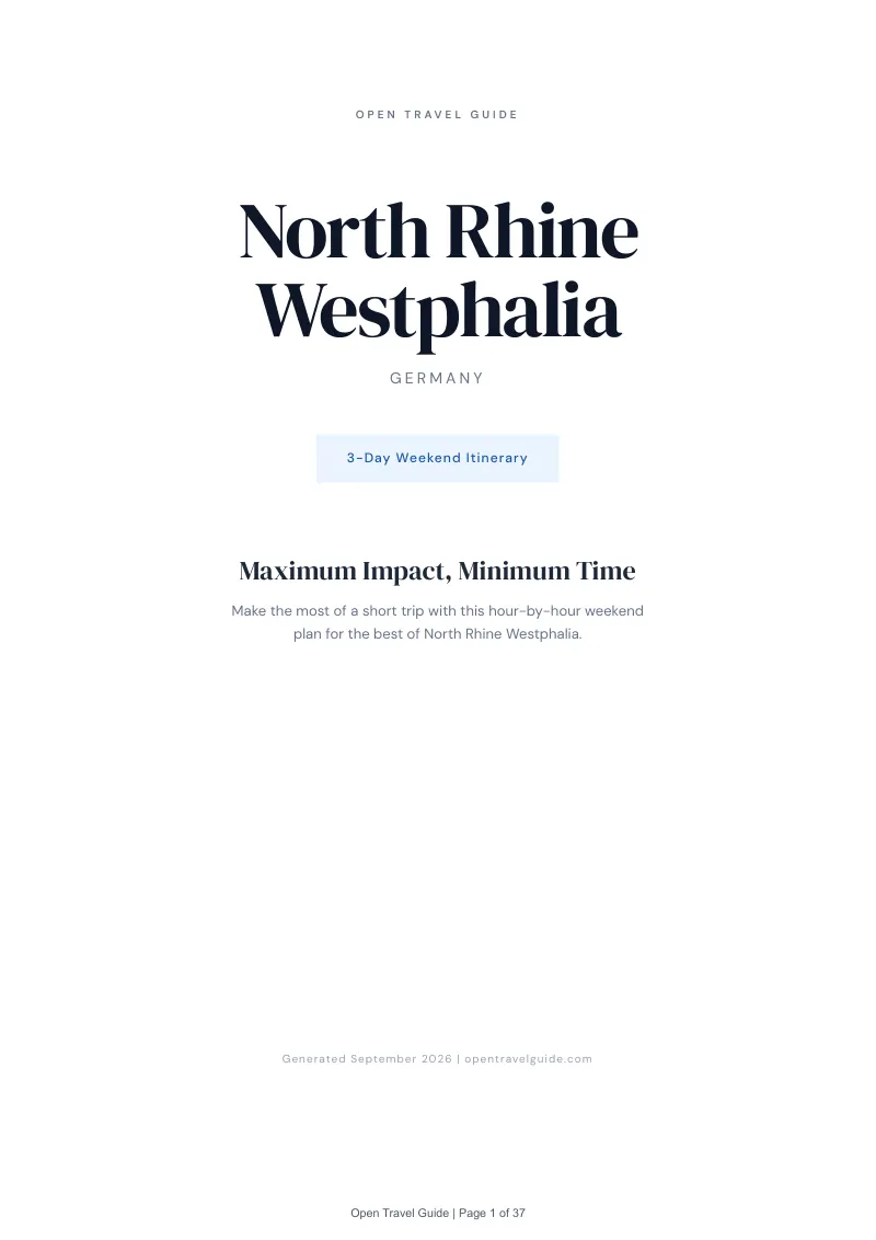 North Rhine Westphalia Complete Travel Bundle: 3-day itinerary · Cover