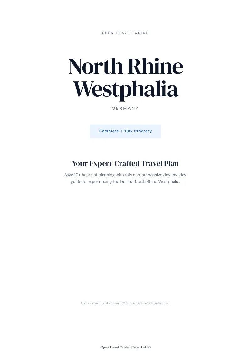 North Rhine Westphalia Complete Travel Bundle: 7-day itinerary · Cover