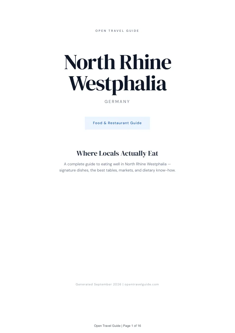 North Rhine Westphalia Complete Travel Bundle: Food guide · Cover