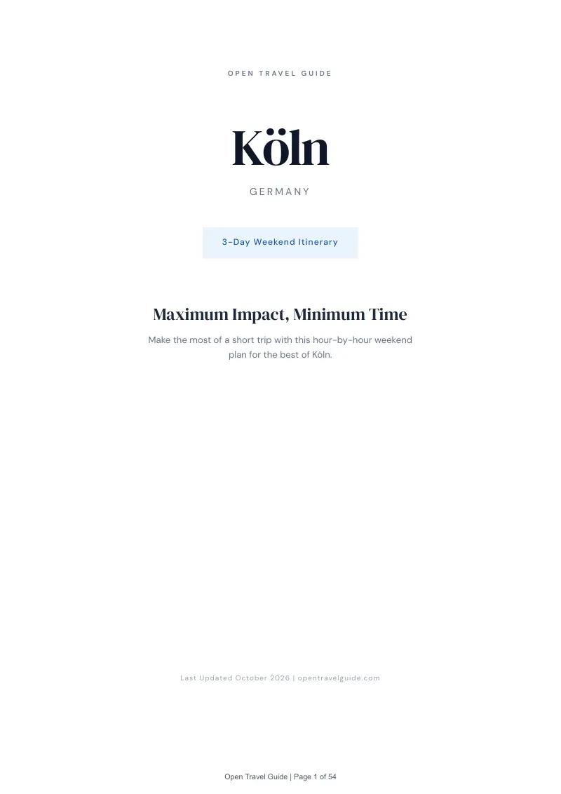 Koeln 3-Day Weekend Itinerary: Cover