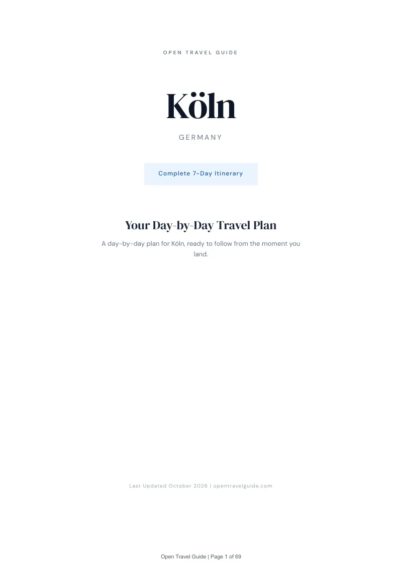 Koeln 7-Day Itinerary: Cover