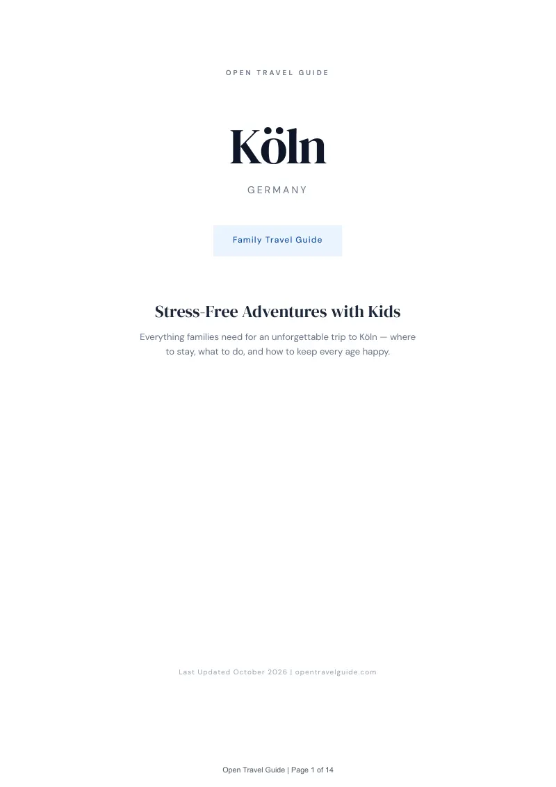 Koeln Family Travel Guide: Cover
