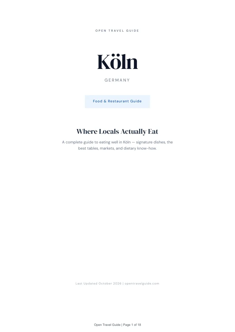 Koeln Food & Restaurant Guide: Cover