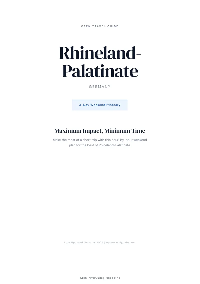 Rhineland Palatinate 3-Day Weekend Itinerary: Cover