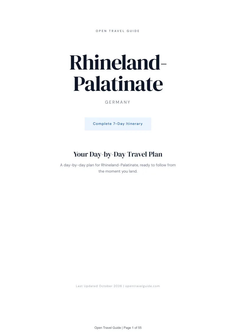 Rhineland Palatinate 7-Day Itinerary: Cover