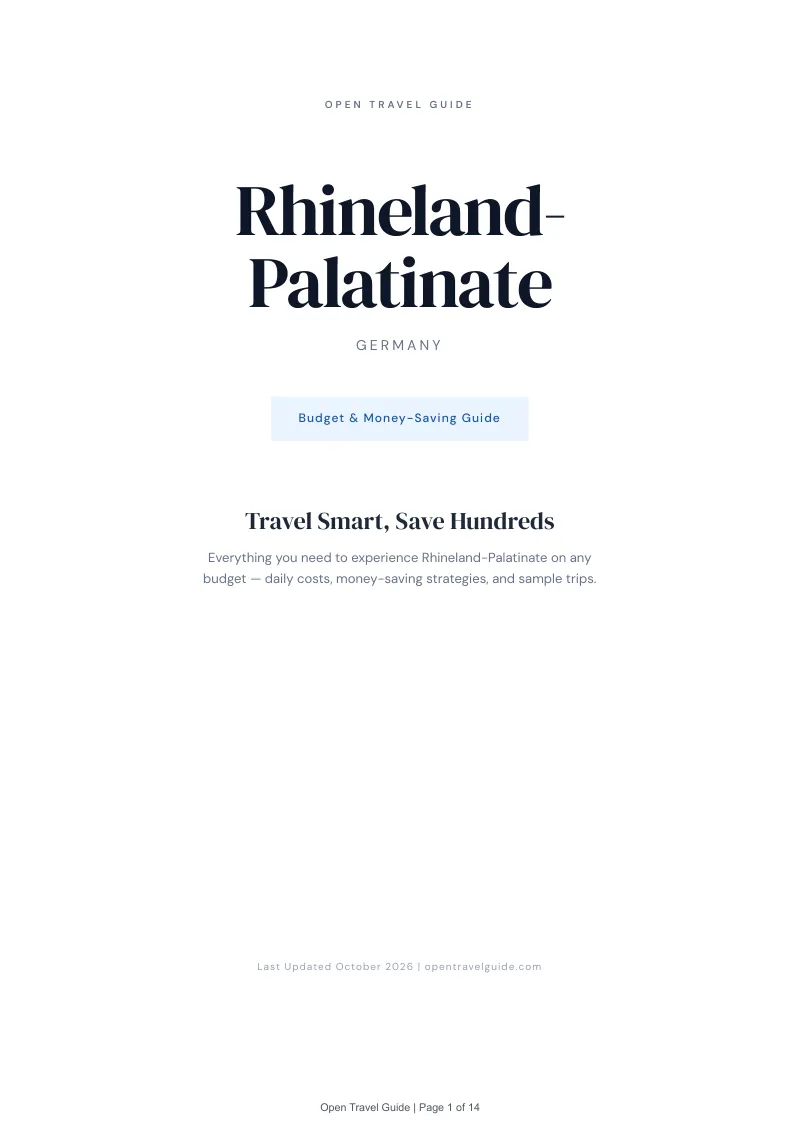 Rhineland Palatinate Budget & Money-Saving Guide: Cover