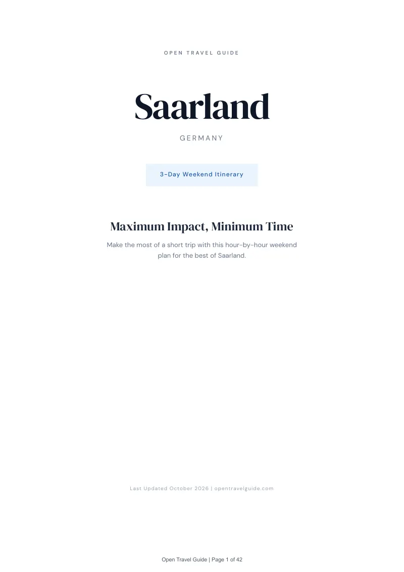 Saarland 3-Day Weekend Itinerary: Cover