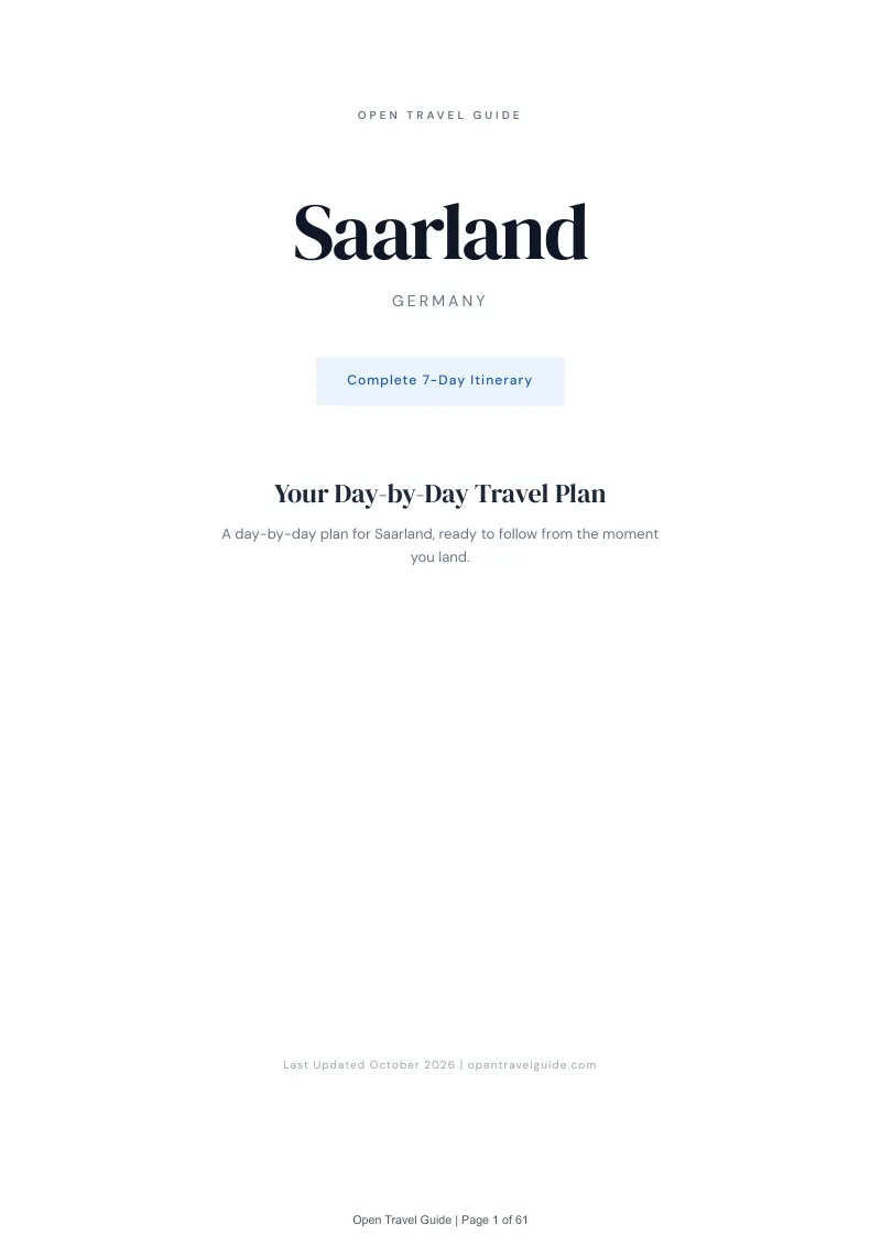 Saarland 7-Day Itinerary: Cover