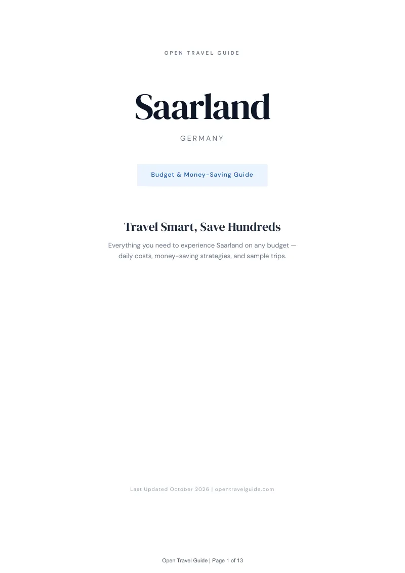 Saarland Budget & Money-Saving Guide: Cover